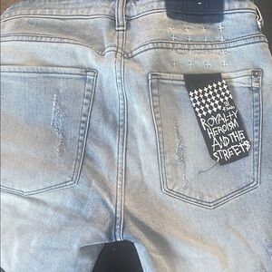 Ksubi Light Blue Slim Straight Jeans with Patch Tag